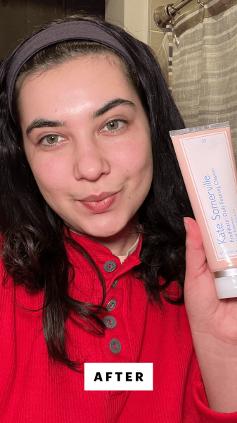 Goldstein after applying the Kate Somerville ExfoliKate Cleanser Daily Foaming Wash